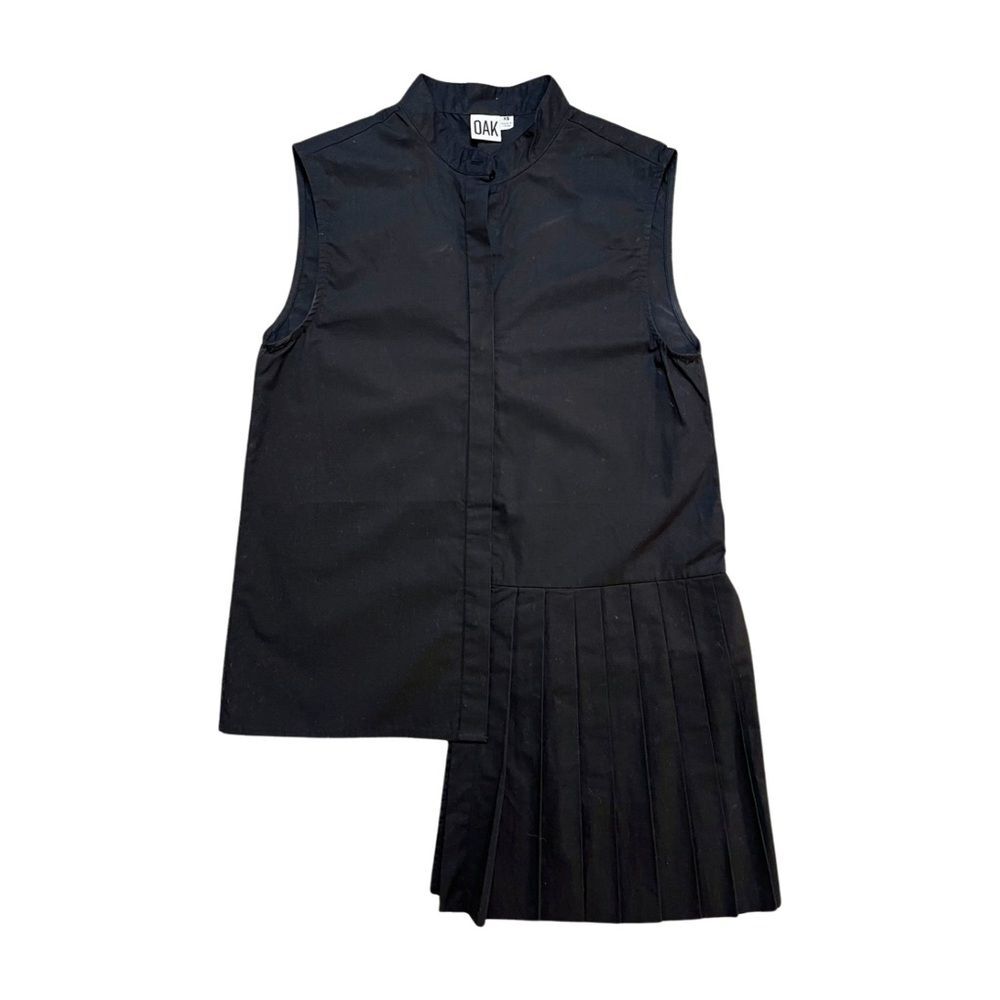 OAK Pleated button front tank blouse